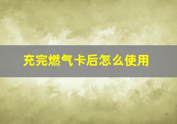 充完燃气卡后怎么使用