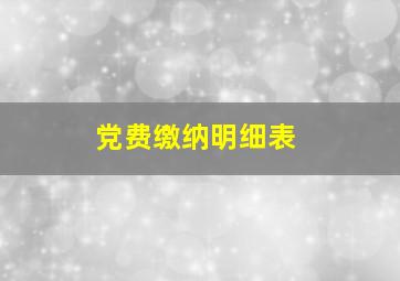 党费缴纳明细表