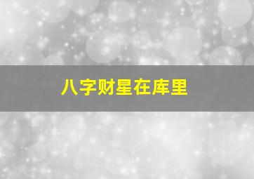 八字财星在库里