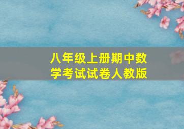 八年级上册期中数学考试试卷人教版