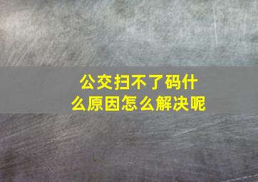 公交扫不了码什么原因怎么解决呢