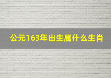 公元163年出生属什么生肖