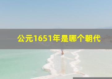 公元1651年是哪个朝代