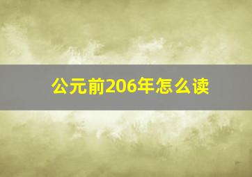 公元前206年怎么读