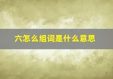 六怎么组词是什么意思