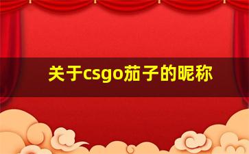 关于csgo茄子的昵称