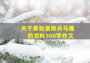 关于秦始皇陵兵马俑的资料500字作文