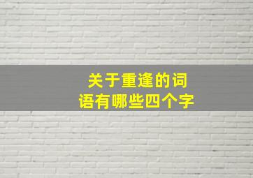 关于重逢的词语有哪些四个字