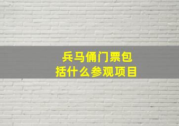 兵马俑门票包括什么参观项目