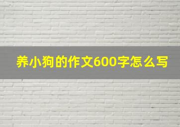 养小狗的作文600字怎么写