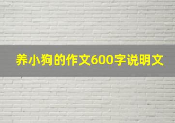 养小狗的作文600字说明文