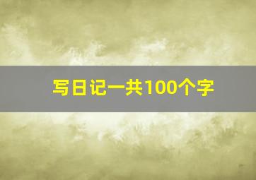 写日记一共100个字