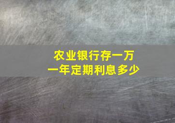 农业银行存一万一年定期利息多少