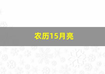 农历15月亮