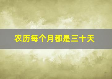 农历每个月都是三十天