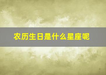 农历生日是什么星座呢