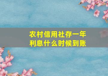 农村信用社存一年利息什么时候到账