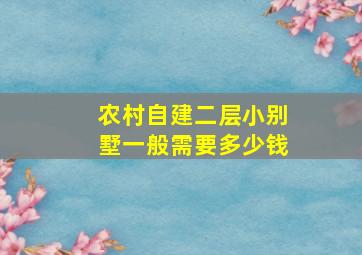 农村自建二层小别墅一般需要多少钱