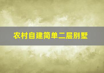 农村自建简单二层别墅