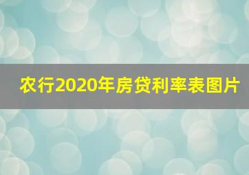 农行2020年房贷利率表图片