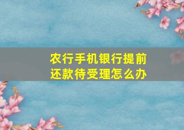 农行手机银行提前还款待受理怎么办