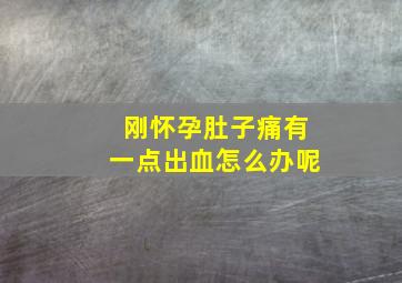 刚怀孕肚子痛有一点出血怎么办呢