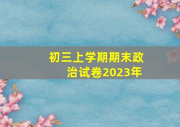 初三上学期期末政治试卷2023年