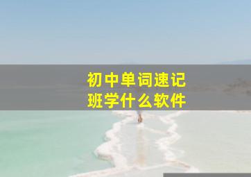 初中单词速记班学什么软件