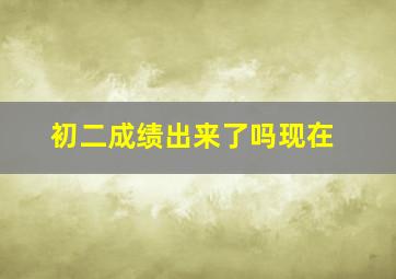 初二成绩出来了吗现在