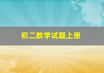 初二数学试题上册