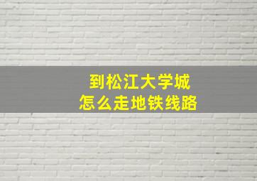 到松江大学城怎么走地铁线路