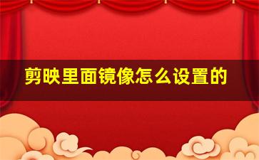 剪映里面镜像怎么设置的