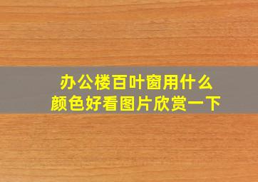 办公楼百叶窗用什么颜色好看图片欣赏一下