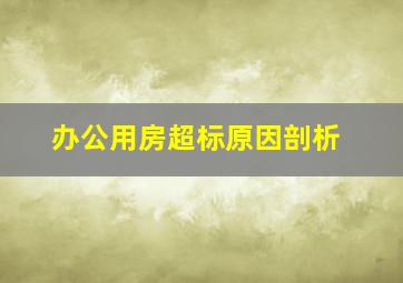 办公用房超标原因剖析