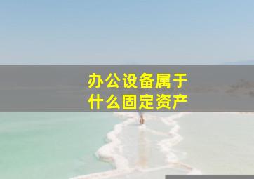 办公设备属于什么固定资产