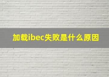 加载ibec失败是什么原因