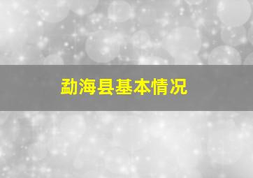 勐海县基本情况