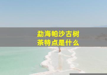 勐海帕沙古树茶特点是什么