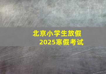 北京小学生放假2025寒假考试