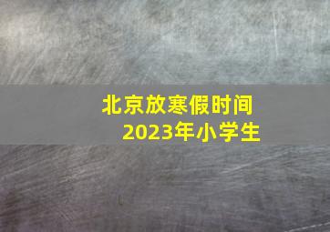 北京放寒假时间2023年小学生