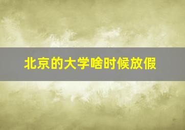 北京的大学啥时候放假