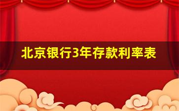 北京银行3年存款利率表