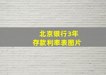 北京银行3年存款利率表图片