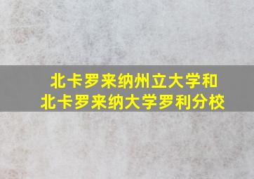 北卡罗来纳州立大学和北卡罗来纳大学罗利分校