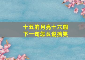 十五的月亮十六圆下一句怎么说搞笑