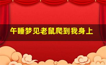 午睡梦见老鼠爬到我身上