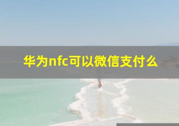 华为nfc可以微信支付么