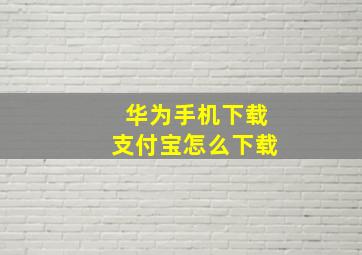 华为手机下载支付宝怎么下载