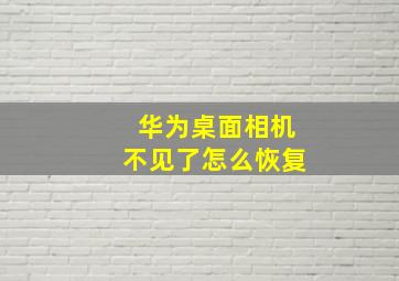 华为桌面相机不见了怎么恢复