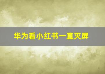 华为看小红书一直灭屏